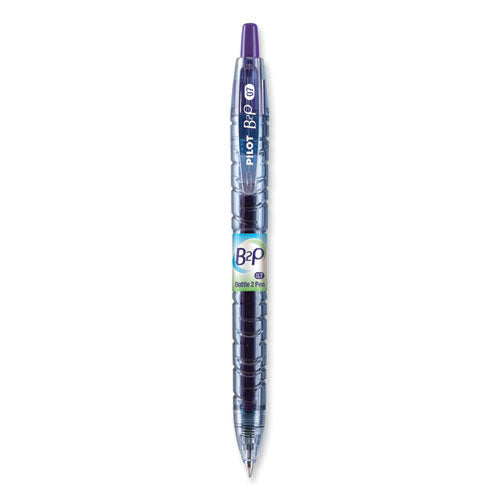 B2P Bottle-2-Pen Recycled Gel Pen, Retractable, Fine 0.7 mm, Purple Ink, Translucent Blue Barrel-(PIL31622)