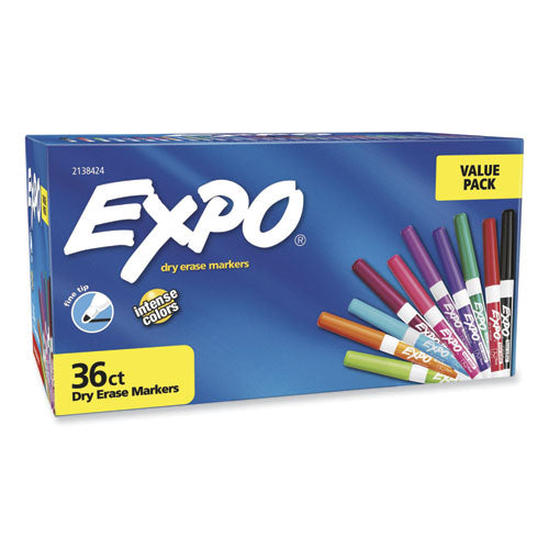 Low Odor Dry Erase Vibrant Color Markers, Fine Bullet Tip, Assorted Colors, 36/Pack-(SAN2138424)