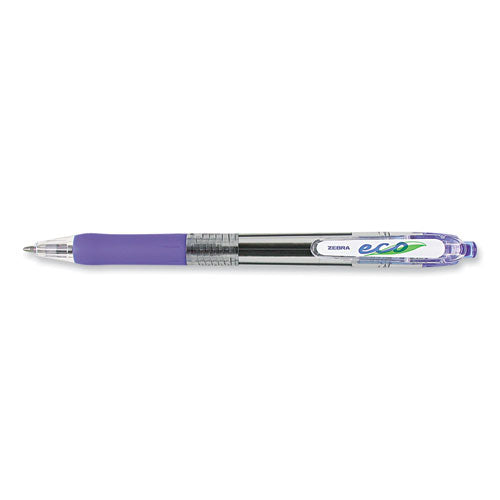 ECO Jimnie Clip Ballpoint Pen, Retractable, Medium 1 mm, Blue Ink, Translucent Blue Barrel, 12/Pack-(ZEB22520)