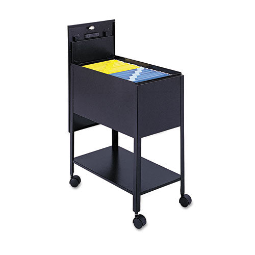 Extra-Deep Locking Mobile Tub File, Letter Size, Metal, 1 Shelf, 1 Bin, 13.5" x 24.75" x 28.25", Black-(SAF5362BL)
