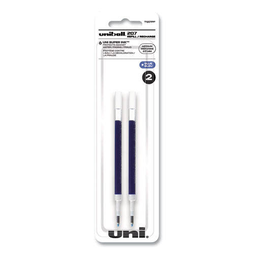 Refill for Signo Gel 207 Pens, Medium Conical Tip, Blue Ink, 2/Pack-(UBC71207PP)