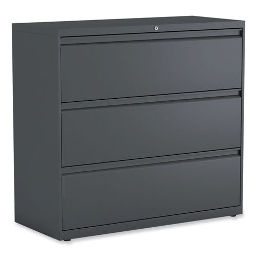 Lateral File, 3 Legal/Letter/A4/A5-Size File Drawers, Charcoal, 42" x 18.63" x 40.25"-(ALEHLF4241CC)