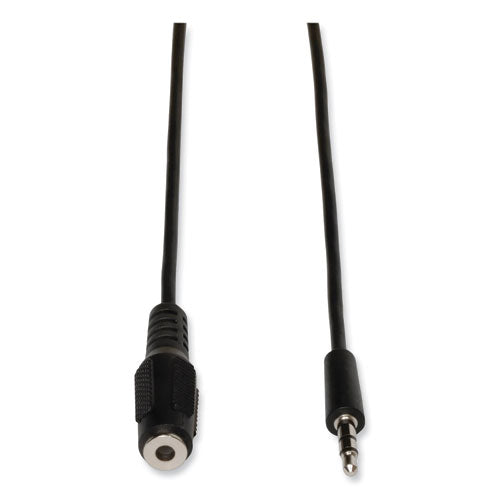 3.5mm Mini Stereo Audio Extension Cable for Speakers and Headphones (M/F), 6 ft, Black-(TRPP311006)
