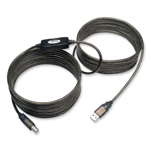 USB 2.0 Active Repeater Cable, A to B (M/M), 25 ft, Black-(TRPU042025)