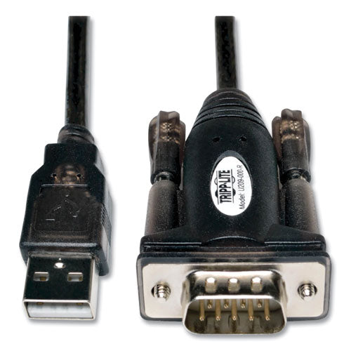 USB-A to Serial Adapter Cable, 5 ft, Black-(TRPU209000R)