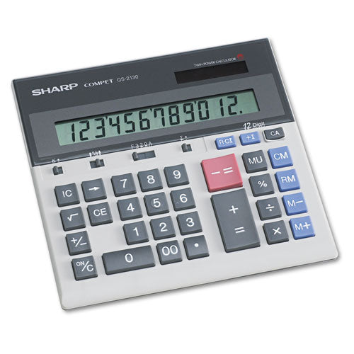QS-2130 Compact Desktop Calculator, 12-Digit LCD-(SHRQS2130)
