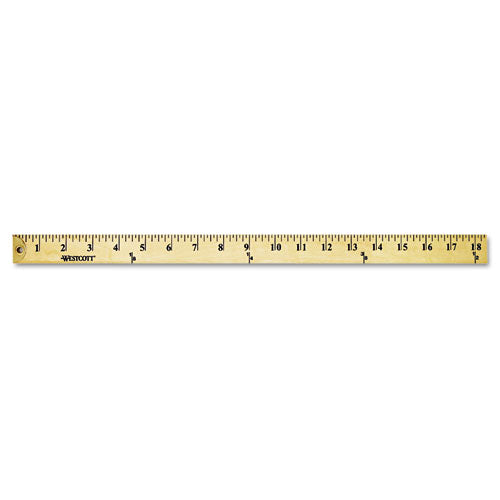 Wood Yardstick with Metal Ends, 36" Long. Clear Lacquer Finish-(ACM10425)