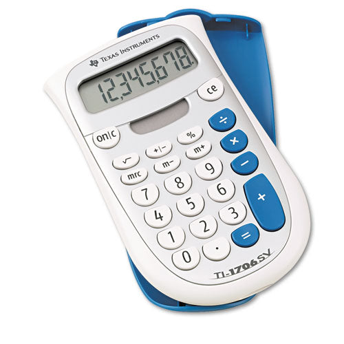 TI-1706SV Handheld Pocket Calculator, 8-Digit LCD-(TEXTI1706SV)
