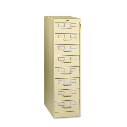 Eight-Drawer Multimedia/Card File Cabinet, Putty, 15" x 28.5" x 52"-(TNNCF846PY)