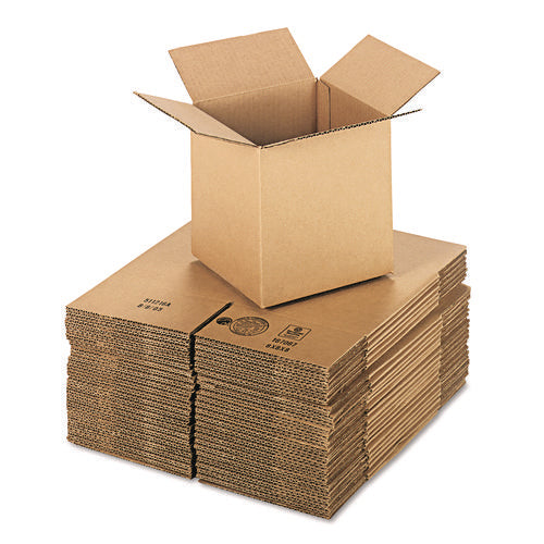 Cubed Fixed-Depth Corrugated Shipping Boxes, Regular Slotted Container (RSC), Medium, 8" x 8" x 8", Brown Kraft, 25/Bundle-(UNV888)