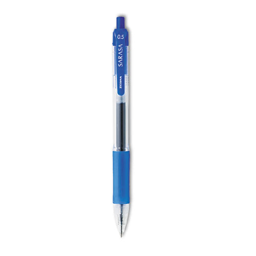 Sarasa Dry Gel X20 Gel Pen, Retractable, Fine 0.5 mm, Blue Ink, Translucent Blue Barrel, 12/Pack-(ZEB46720)