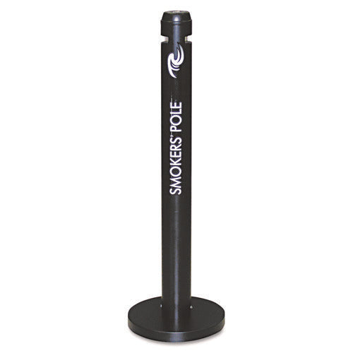 Smokers Pole, Round, Steel, 0.9 gal, 4 dia x 41h, Black-(RCPR1BK)