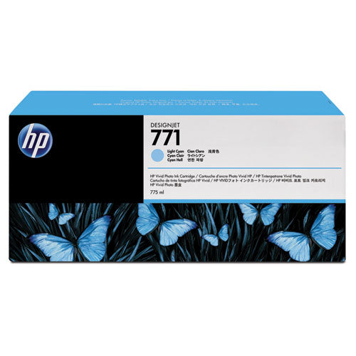 HP 771, (B6Y44A) 3-Pack Light Cyan Original Ink Cartridges-(HEWB6Y44A)