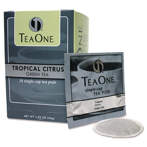 Tea Pods, Tropical Citrus Green, 14/Box-(JAV20700)