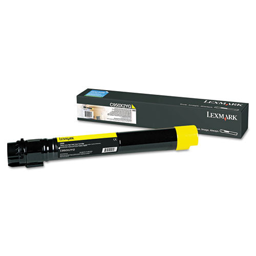 C950X2YG Extra High-Yield Toner, 22,000 Page-Yield, Yellow-(LEXC950X2YG)
