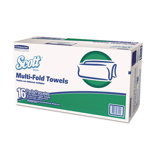 Multi-Fold Towels, Absorbency Pockets, 1-Ply, 9.2 x 9.4, 250/Pack, 16 Packs/Carton-(KCC08009)