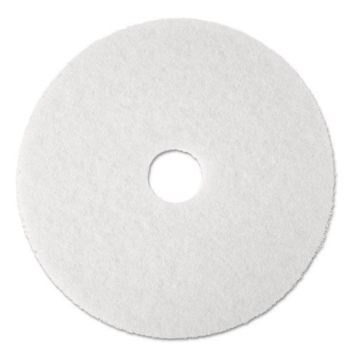 Low-Speed Super Polishing Floor Pads 4100, 17" Diameter, White, 5/Carton-(MMM08481)