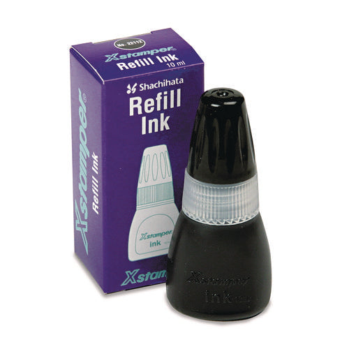 Refill Ink for Xstamper Stamps, 10 mL Bottle, Black-(XST22112)