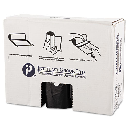 High-Density Commercial Can Liners, 60 gal, 22 microns, 38" x 60", Black, 150/Carton-(IBSS386022K)