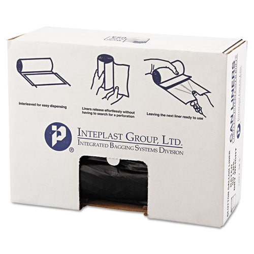 High-Density Commercial Can Liners Value Pack, 60 gal, 19 microns, 43" x 46", Black, 25 Bags/Roll, 6 Rolls/Carton-(IBSVALH4348K22)