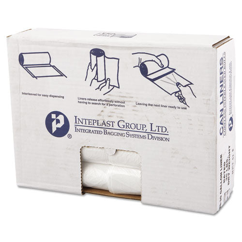 High-Density Commercial Can Liners Value Pack, 30 gal, 11 microns, 30" x 36", Clear, 25 Bags/Roll, 20 Rolls/Carton-(IBSVALH3037N13)