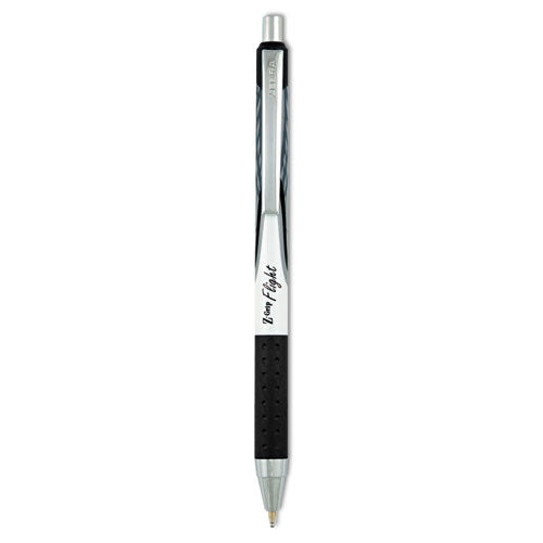 Z-Grip Flight Ballpoint Pen, Retractable, Bold 1.2 mm, Black Ink, Black Barrel-(ZEB20924)