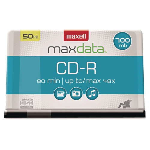 CD-R Discs, 700 MB/80 min, 48x, Spindle, Silver, 50/Pack-(MAX648250)