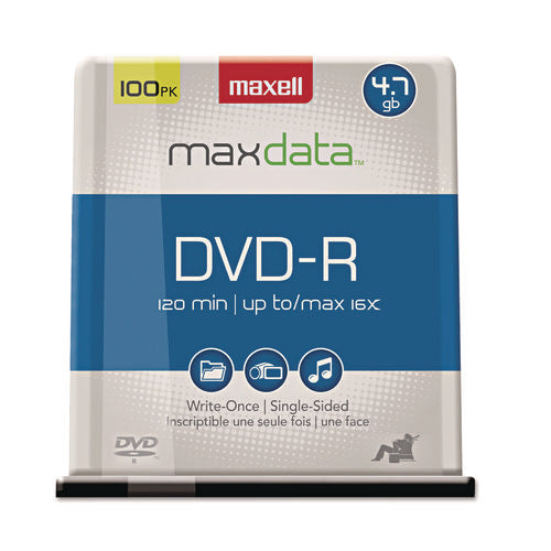 DVD-R Recordable Disc, 4.7 GB, 16x, Spindle, Gold, 100/Pack-(MAX638014)