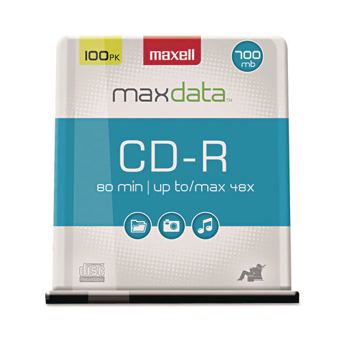 CD-R Discs, 700 MB/80 min, 48x, Spindle, Silver, 100/Pack-(MAX648200)