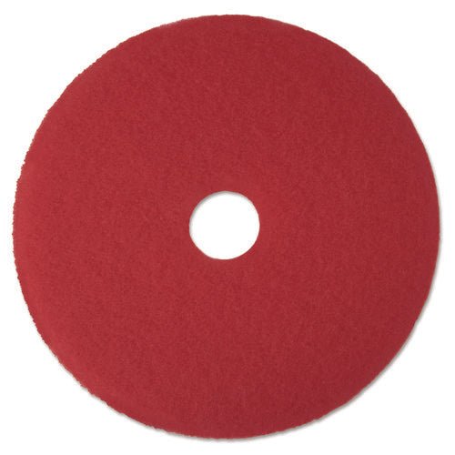 Low-Speed Buffer Floor Pads 5100, 19" Diameter, Red, 5/Carton-(MMM08394)