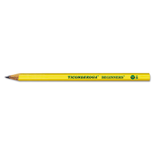 Ticonderoga Beginners Woodcase Pencil with Microban Protection, HB (#2), Black Lead, Yellow Barrel, Dozen-(DIX13080)