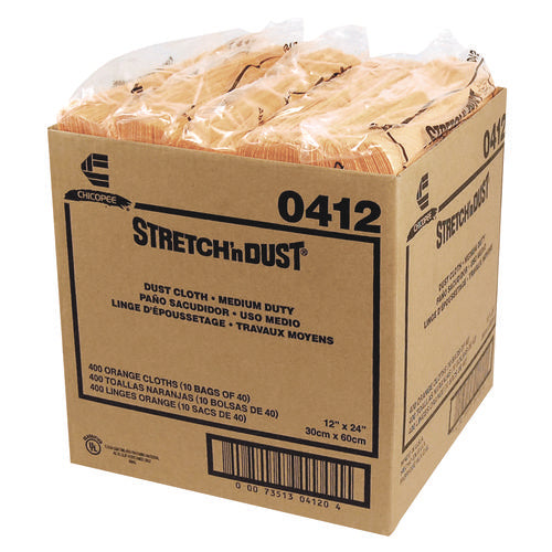 Stretch n Dust Cloths, 11 5/8 x 24, Yellow, 40 Cloths/Pack, 10 Packs/Carton-(CHI0412)