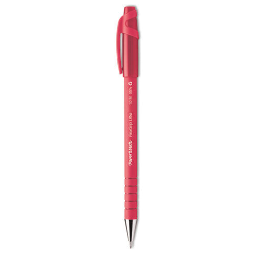 FlexGrip Ultra Ballpoint Pen, Stick, Medium 1 mm, Red Ink, Red Barrel, Dozen-(PAP9620131)
