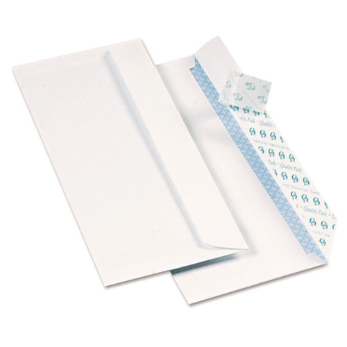Redi-Strip Security Tinted Envelope, #10, Commercial Flap, Redi-Strip Heat-Resistant Closure, 4.13 x 9.5, White, 1,000/Box-(QUA69122B)