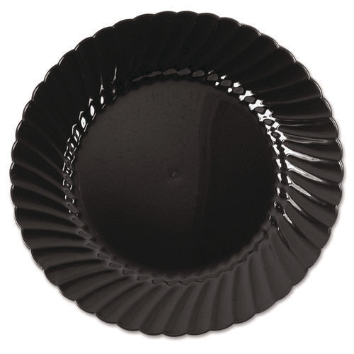 Classicware Plastic Plates, 6" dia, Black, 10/Pack, 18 Packs/Carton-(WNACW6180BK)