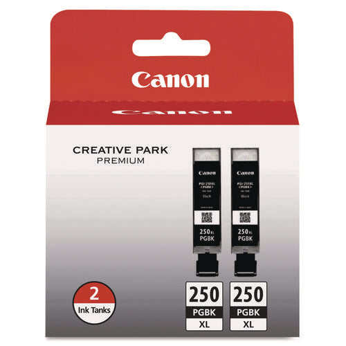 6432B004 (PGI-250XL) ChromaLife100+ High-Yield Ink, 500 Page-Yield, Black, 2/Pack-(CNM6432B004)