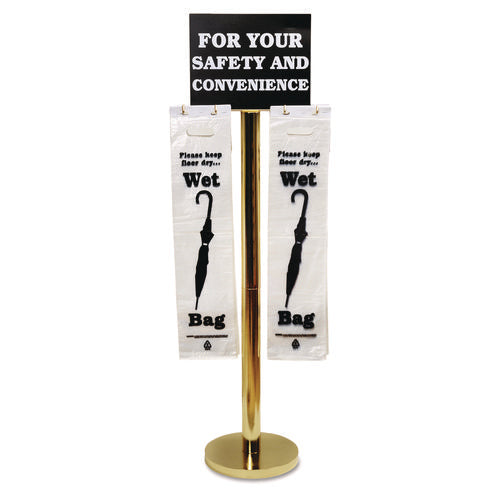 Wet Umbrella Bag Stand, 16w x 12d x 54.5h, Brass/Black/White-(TCO57029)