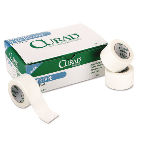 Paper Adhesive Tape, Medium-Duty, Acrylic/Paper, 2" x 10 yds, White, 6/Pack-(MIINON270002)