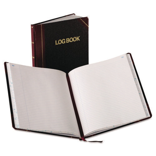 Log Book, List-Management Format with Medium/College Rule, Black/Red Cover, (150) 10.13 x 7.78 Sheets-(BORG21150R)