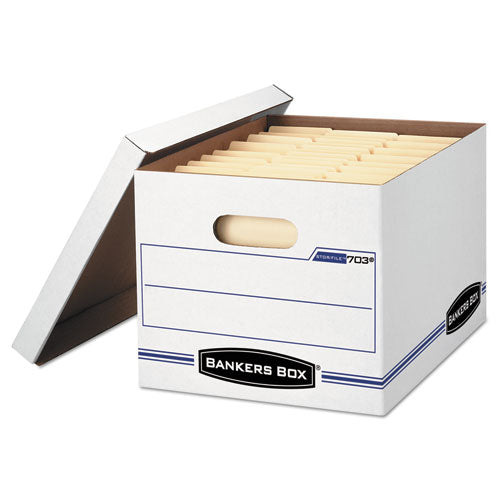 STOR/FILE Storage Box, Letter/Legal Files, 12.5" x 16.25" x 10.5", White, 6/Pack-(FEL5703604)