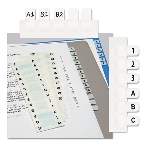 Legal Index Tabs, Preprinted Alpha: A to Z, 1/12-Cut, White, 0.44" Wide, 104/Pack-(RTG31005)