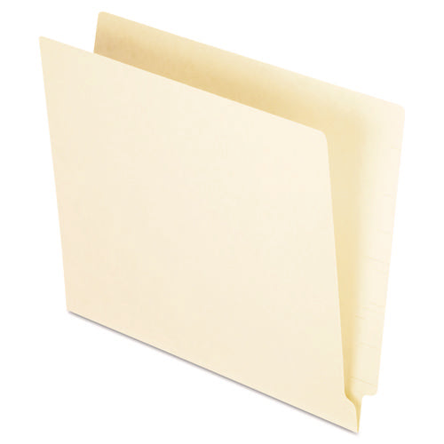 Manila End Tab Folders, 9.5" High Front, Straight 1-Ply Tabs, Letter Size, Manila, 100/Box-(PFXH110)