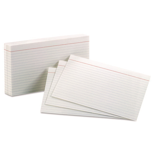 Ruled Index Cards, 5 x 8, White, 100/Pack-(OXF51)