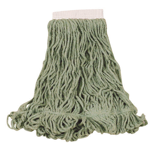 Super Stitch Blend Mop Heads, Cotton/Synthetic, Green, Large-(RCPD253GRE)