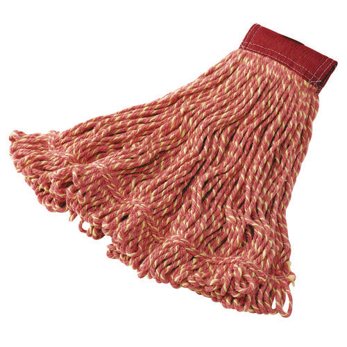 Super Stitch Blend Mop Heads, Cotton/Synthetic, Red, Large-(RCPD253RED)