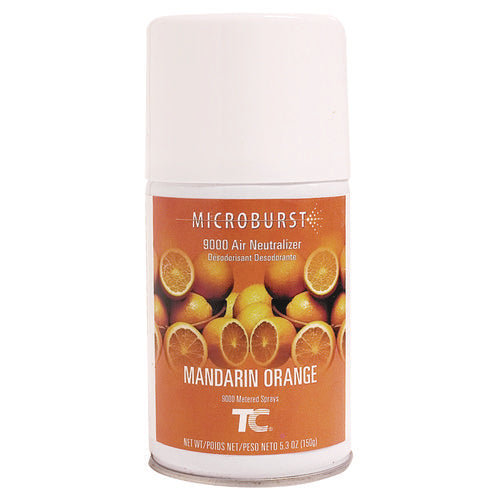 TC Microburst 9000 Air Freshener Refill, Mandarin Orange, 5.3 oz Aerosol Spray, 4/Carton-(RCP402093)