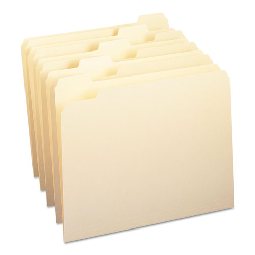 Manila File Folders, 1/5-Cut Tabs: Assorted, Letter Size, 0.75" Expansion, Manila, 100/Box-(SMD10350)