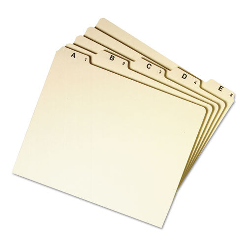 Alphabetic Top Tab Indexed File Guide Set, 1/5-Cut Top Tab, A to Z, 8.5 x 11, Manila, 25/Set-(SMD50176)