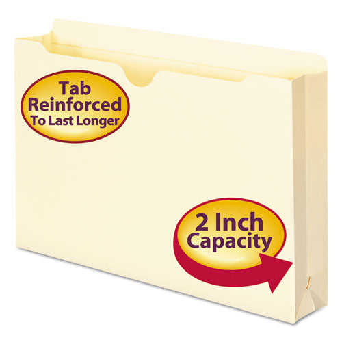 Manila File Jackets, 2-Ply Straight Tab, Legal Size, Manila, 50/Box-(SMD76560)
