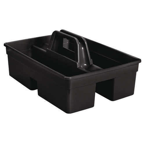 Executive Carry Caddy, Two Compartments, Plastic, 10.75 x 6.5, Black-(RCP1880994)